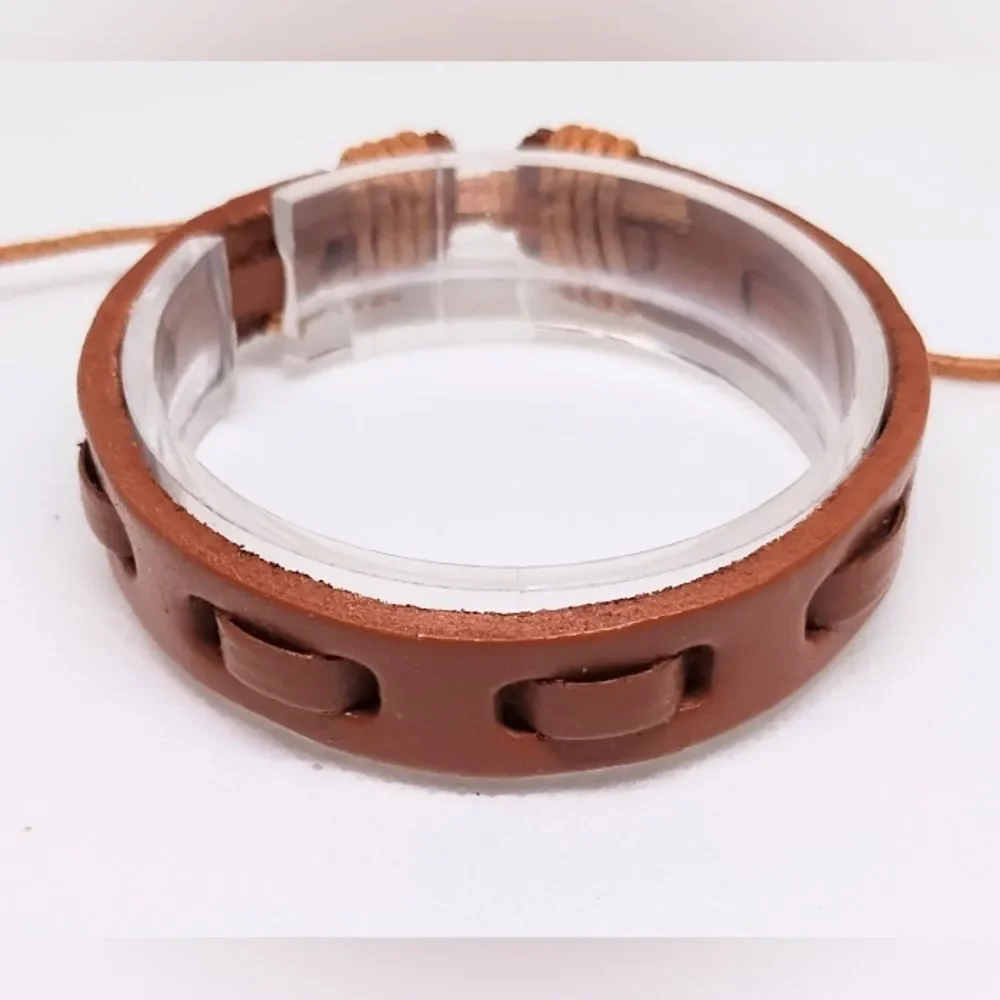 Men's Leather Bracelet Brown f5‎